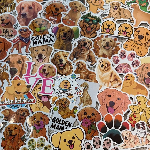 Golden Bc Sticker Dog | Huge Lot Golden Retriever Stickers 10 Pcs Dog Puppy Gift Variety ...
